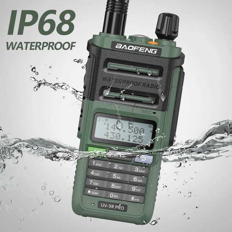 ▥  Pro V2 Walkie Talkie กันน้ํา Ip68 Type-C Charger Vhf/Uhf วิทยุ 50Km ยาวอัพเกรด Uv-9R