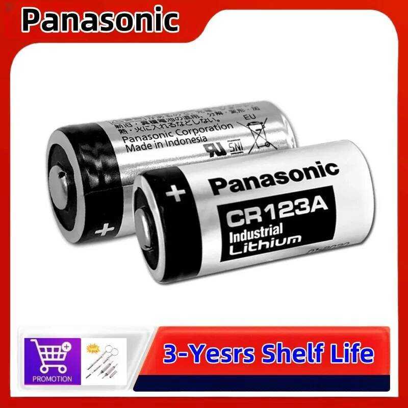 10PCS 2PCS แบตเตอรี่ลิเธียม Panasonic 123 แท้ 3V สำหรับกล้อง Arlo CR123A CR17345 DL123A EL123A 123A
