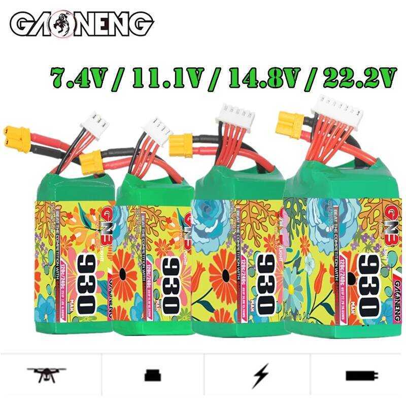 GNB แบตเตอรี่ 2S/3S/4S/6S 930mAh 120C/240C Lipo สำหรับโดรนแข่ง FPV ควอดคอปเตอร์ RC เฮลิคอปเตอร์ ชิ้น