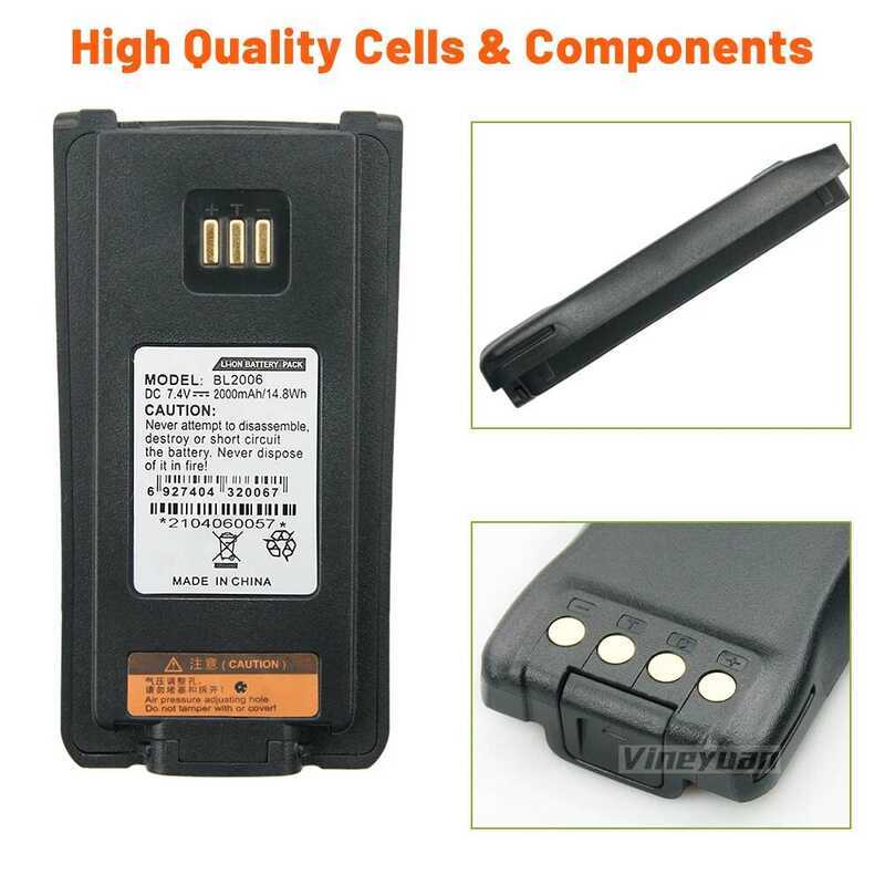 ▥ 3Pcs 2000Mah HYT Bl2006 เปลี่ยนแบตเตอรี่สําหรับ Hytera DMR Pd700 Pd702 Pd705 Pd780 Pd780g Pd7