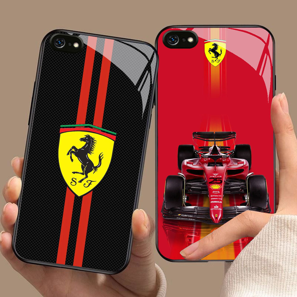 YS-53 Ferrari Car HD Glass Casing สําหรับ iPhone 6 6S 7 8 Plus SE X XS XR Max