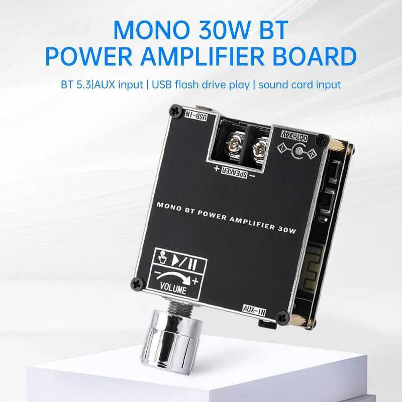 ZK-301B บอร์ดเสียงโมโน 30W บลูทูธ 5.3 เครื่องขยายเสียงพร้อมโมดูล TWS ไร้สายจริง โฮมเธียเตอร์