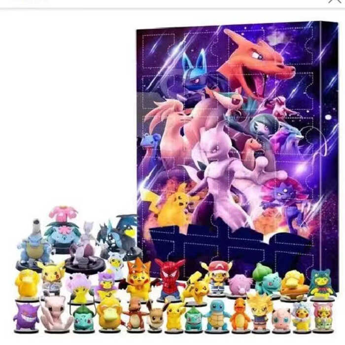 Pokémon Pokémon Christmas Advent Calendar Box Baby 24 ชิ้น Pokemon Calendar Box Mystery Box Surprise