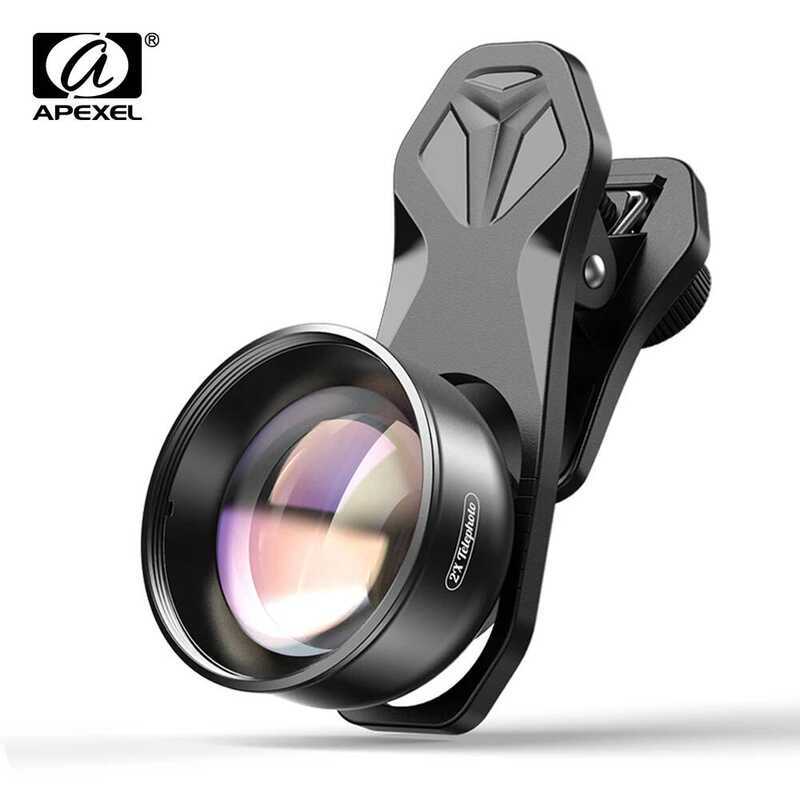 C APEXEL 2X HD Telescope Lens Professional Portrait Telephoto Zoom +Cpl Star Filter For Iphone Xiao