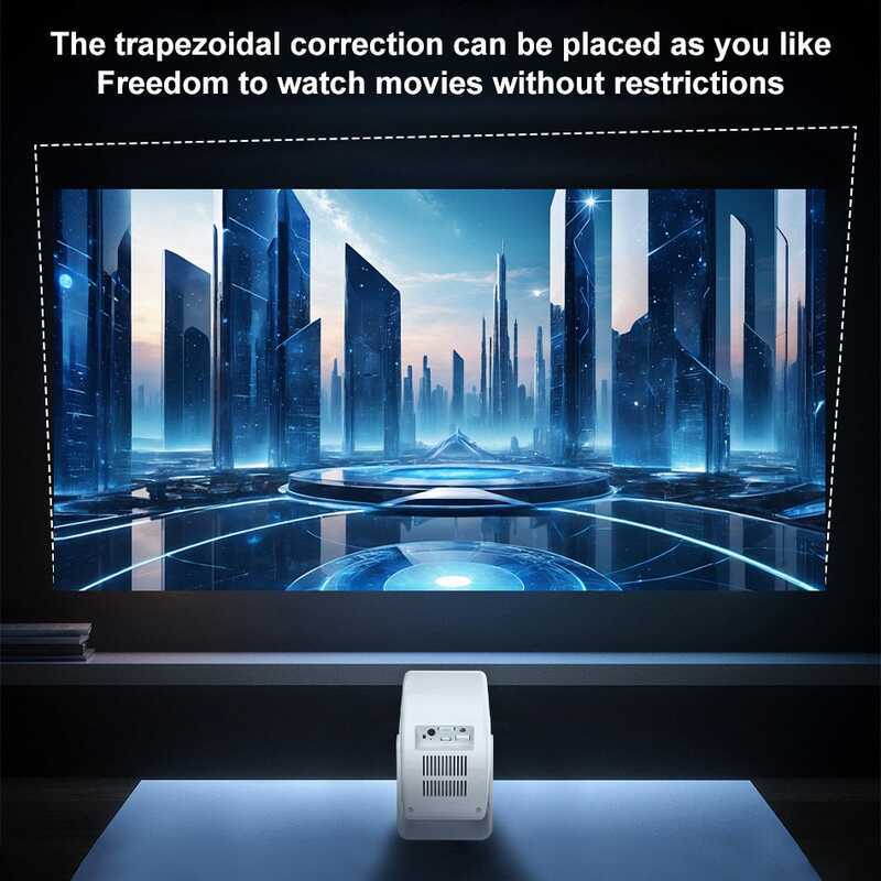 Ultra โปรเจคเตอร์ HD ความสว่างสูงสำหรับบ้านระบบ Android พร้อม Gimbal ในตัว โปรเจคเตอร์ 4K สำหรับโทร