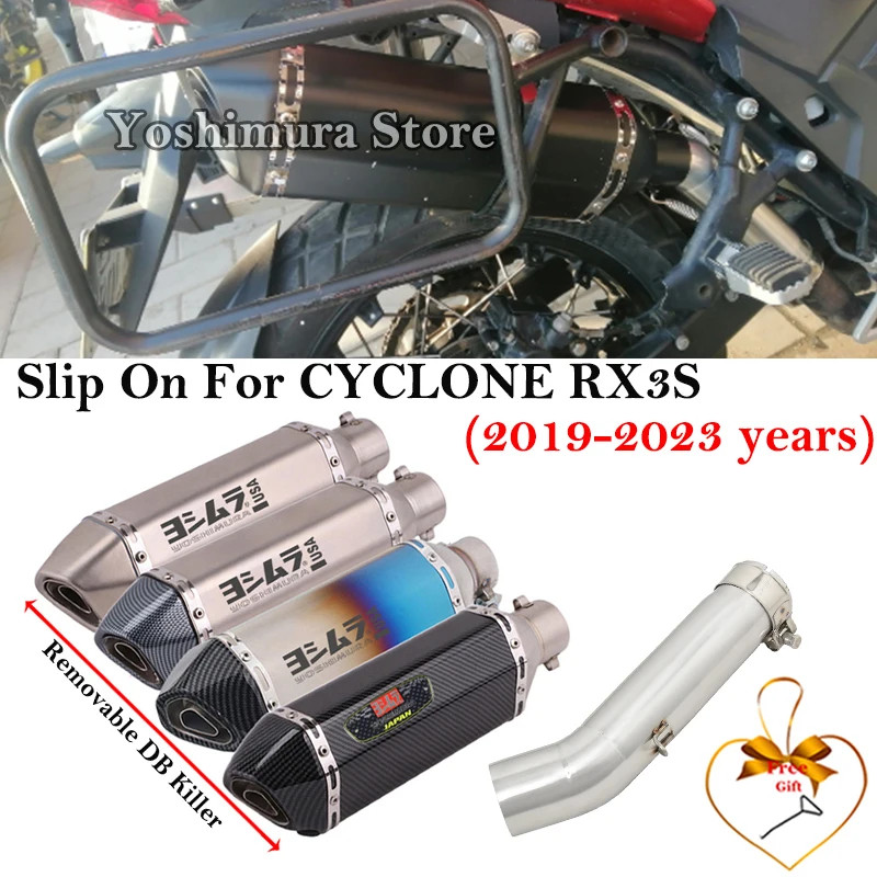 For CYCLONE RX3S ZS400GY-2 2019 - 2022 2023 Motorcycle Exhaust Escape Systems Middle Link Pipe Conn