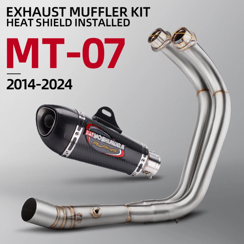 Motorcycle Full sc Exhaust System with yoshimura alpha Muffler Pipe For Yamaha MT07 FZ07 MT-07 FZ-0