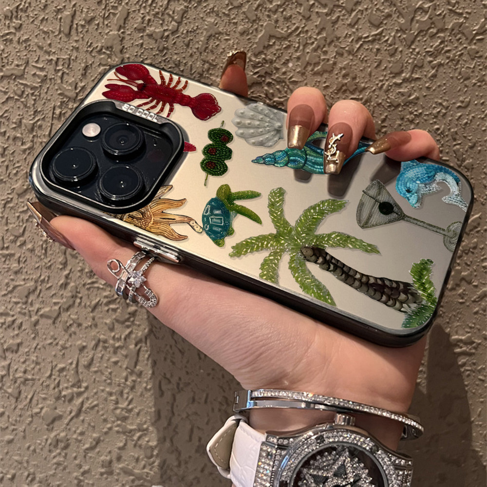 Secret Garden ปลอก HP Collage Biota Sea & Creative Tropical Element Fro iPhone 11 12 13 14 15 16 pro