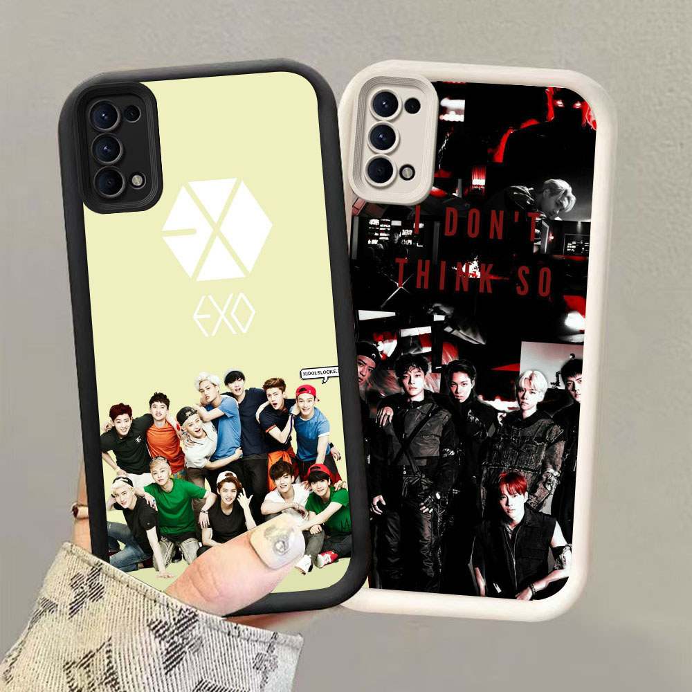 HK-18 EXO BOY ปลอกกันกระแทกสําหรับซิลิโคนสีดําและสีขาว OPPO Realme Reno Find Narzo N63 A5i X3 6 4 5 