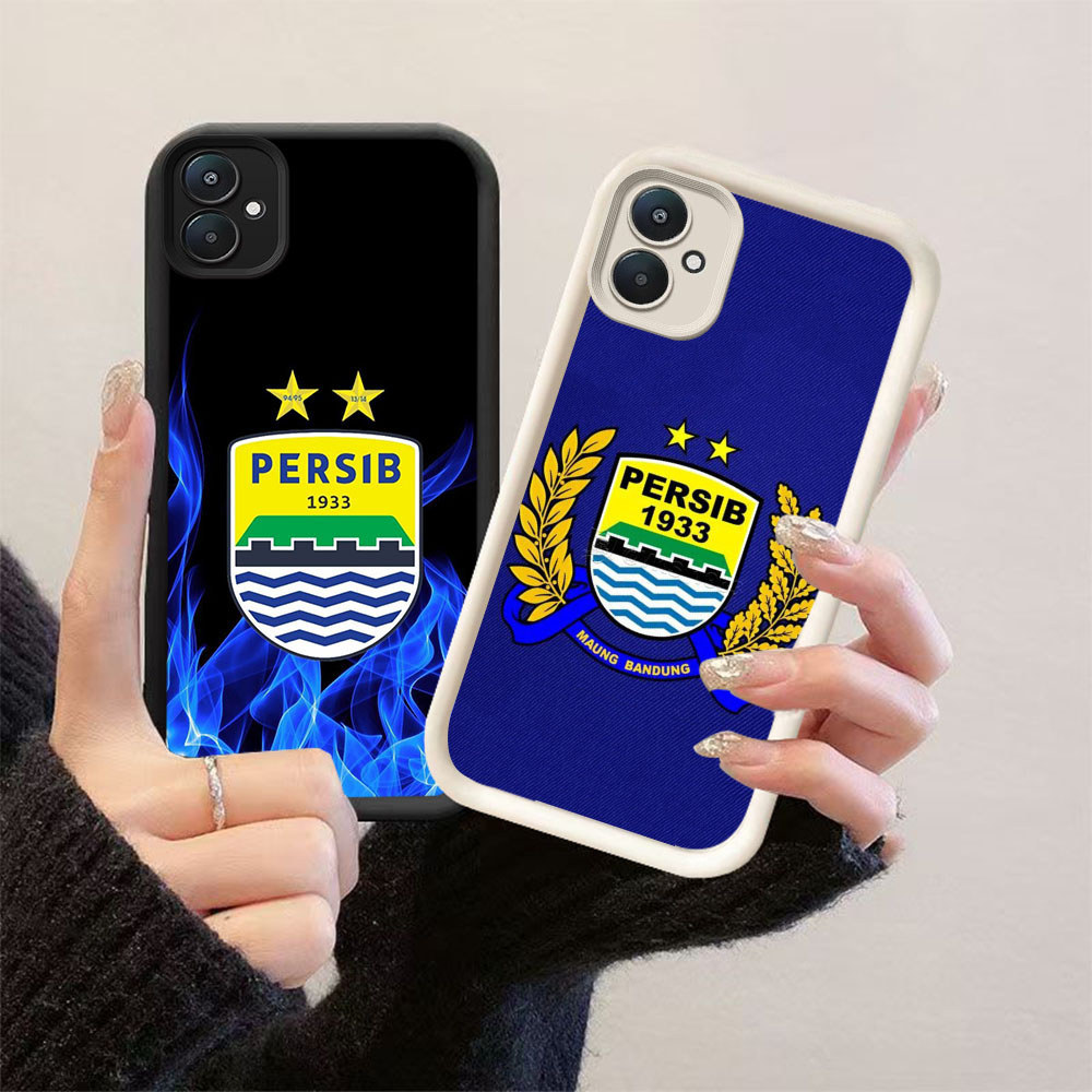 HK-2 AING PERSIB ฟุตบอล Club ปลอกกันกระแทกสําหรับซิลิโคนสีดําและสีขาว Xiaomi Poco C65 13T 14T C71 14