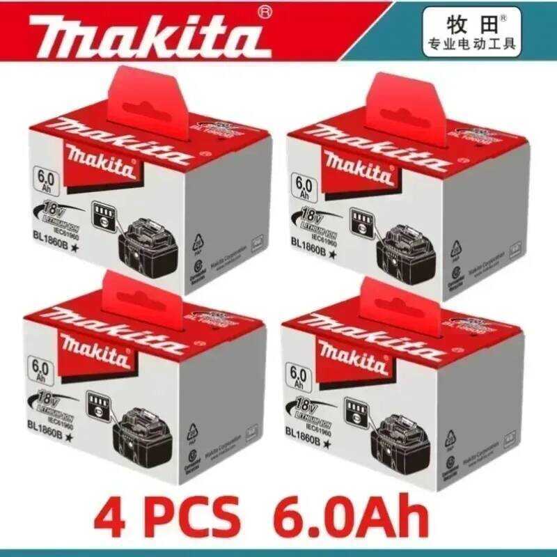 Makita แบตเตอรี่และที่ชาร์จไขควง BL1860 BL1850B BL1850 BL1840 BL1830 ปี 2025 แบตเตอรี่เครื่องมือไฟฟ้