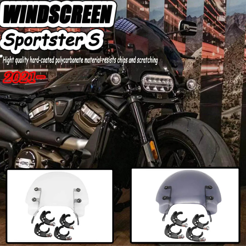 New Windshield WindScreen For Sportster S 1250 Sportster 1250 S RH 1250 2021 2022 Quick-Release Cla