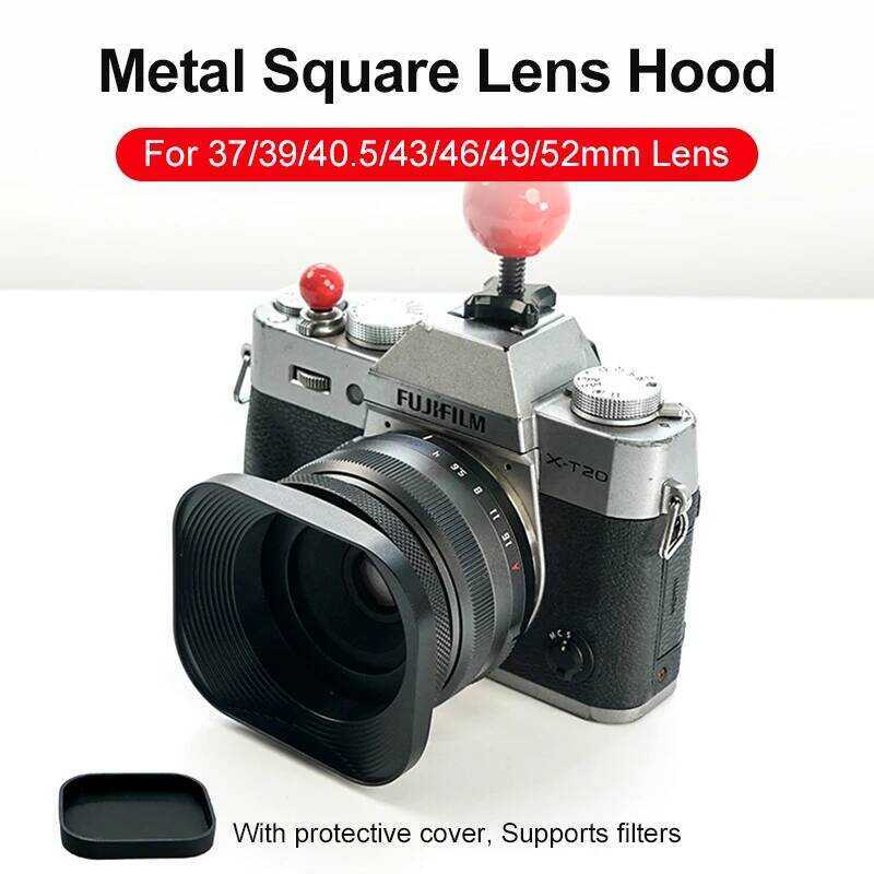 C Metal Camera Square Lens Hood Universal Retro Reduce Light For Fuji Fujifim 3Mm 43Mm 46Mm 4Mm 52M