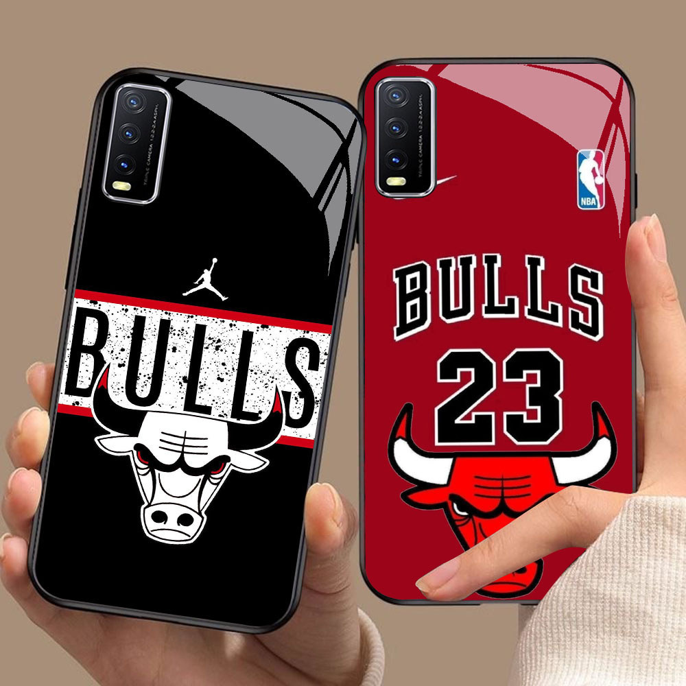 YS-43 Chicago Bulls NBA HD Glass Casing สําหรับ VIVO Y20 Y20s Y20i V15 Y50 S1 Y30 V50 Y03 Y29 Lite P