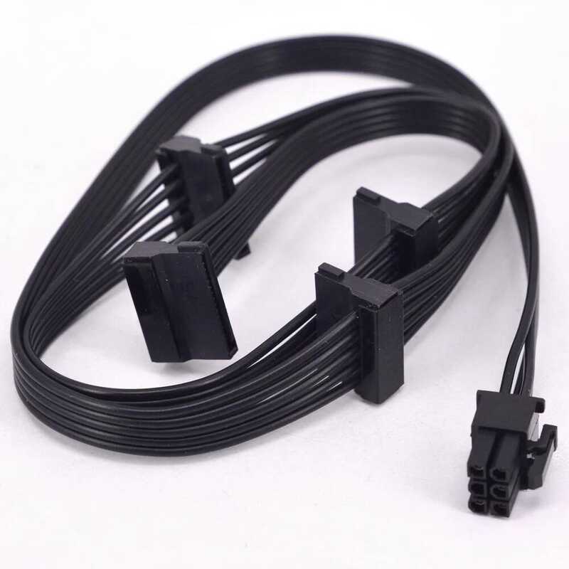 PCI-e สายไฟ 6Pin 1 ถึง 3 SATA SSD สำหรับ GPU 6 Pin สำหรับ CORSAIR TX850M TX750M TX650M แบบโมดูลาร์