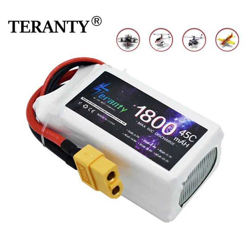 3S แบตเตอรี่ลิโพ 1800MAH 45C สำหรับโดรน FPV เรือ รถยนต์ ควอดคอปเตอร์ ของเล่น RC อะไหล่ 11.1V