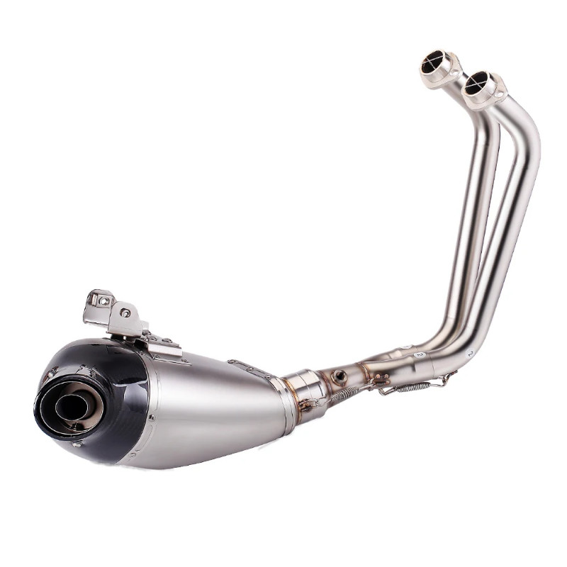 Underbody Full exhaust System Motorcycle exhaust For mt07 xsr700 fz07 Modify Front Link Pipe  Muffl