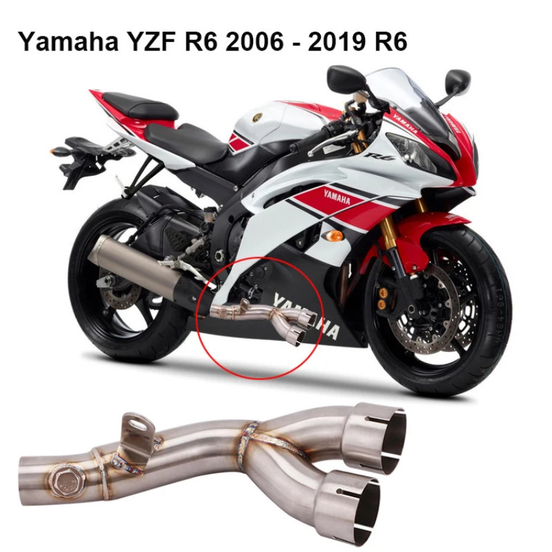 For Yamaha YZF R6 2006 - 2019 R6 Exhaust Muffler link pipe R6 Muffler Pipe Silencer System YZF-R6 e