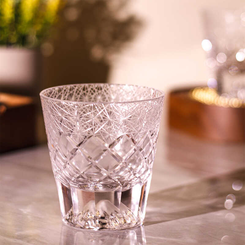 Edo Kiriko แก้วคริสตัล Snow Mountain Glass Profound แก้ววิสกี้ Creative Household Brandy Wine Glass