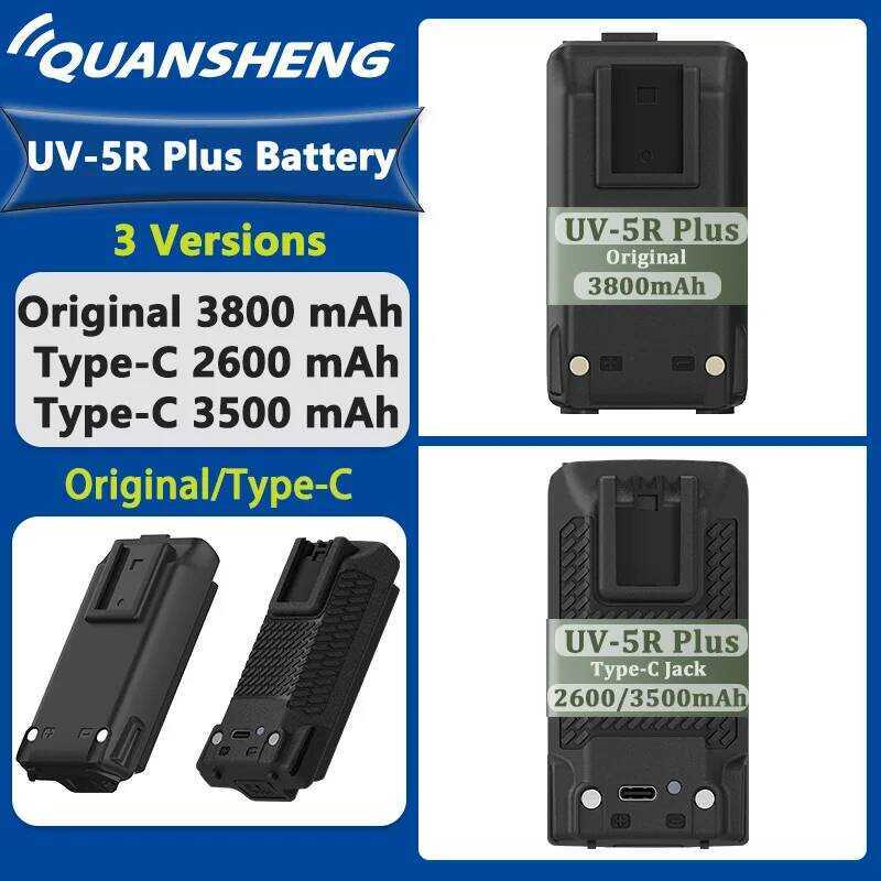 ۞  Uv-5R แบตเตอรี่ 3800/2600/3500Mah Li-Ion Original Bpk5 แบตเตอรี่แบบชาร์จไฟได้ยาวนาน