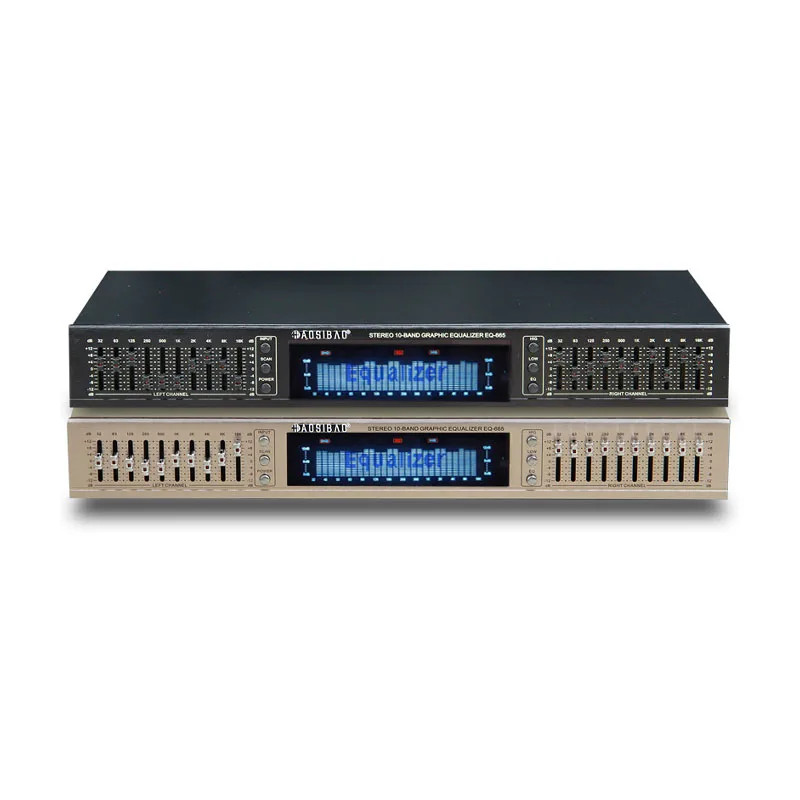 220V EQ665 Equalizer Hifi Home EQ Equalizer Dual 10 BAND Stereo Treble Alto Bass Regulation With Bu