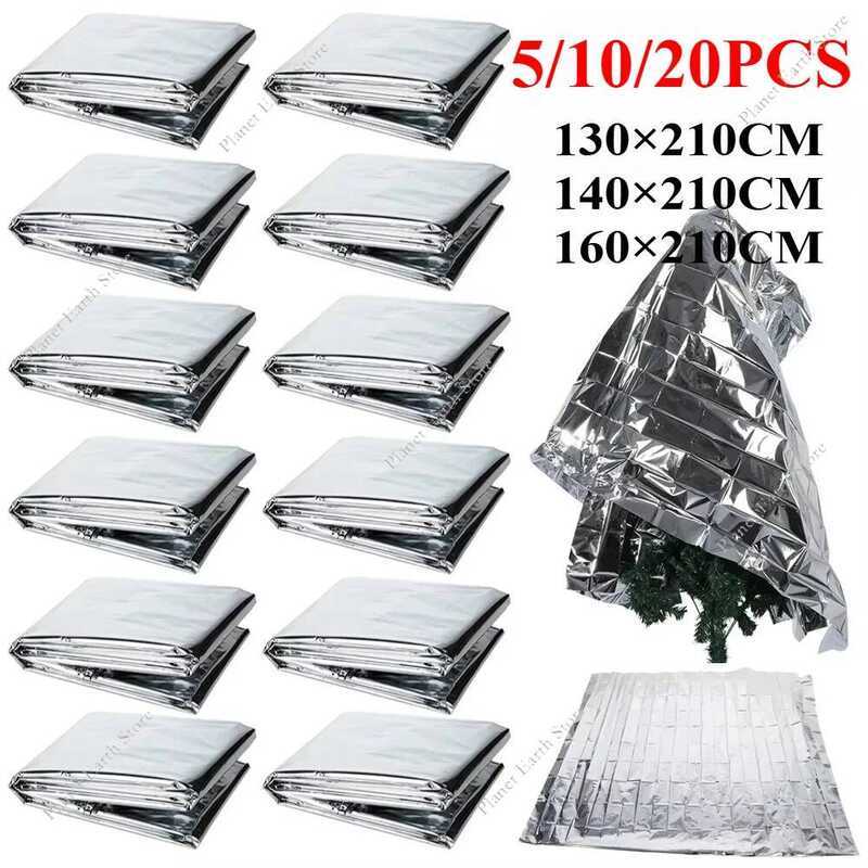 C 5/10/20 Pack Emergency Blanket Thermal Blanket For Camping Waterproof Foil Thermal Blanket Heat R