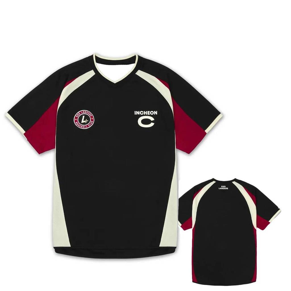 เสื้อยืดแขนสั้น SSG Landers สไตล์เบสบอล ออกแบบ 3D สำหรับกีฬาฟุตบอลและแฟชั่น