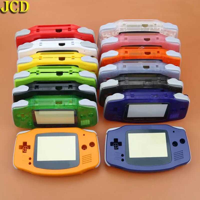 JCD ฝาครอบพลาสติก สำหรับเครื่องเล่น GBA พร้อมชุดปุ่ม หน้าจอ เลนส์ สติ๊กเกอร์ สำหรับ Gameboy Advance