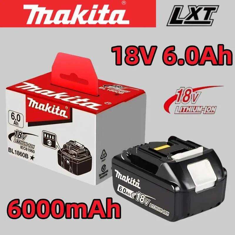 100% แบตเตอรี่ลิเธียมแท้ 6Ah สำหรับ Makita 18V BL1840 BL1830B BL1850B BL1850 BL1860 BL1815 100%