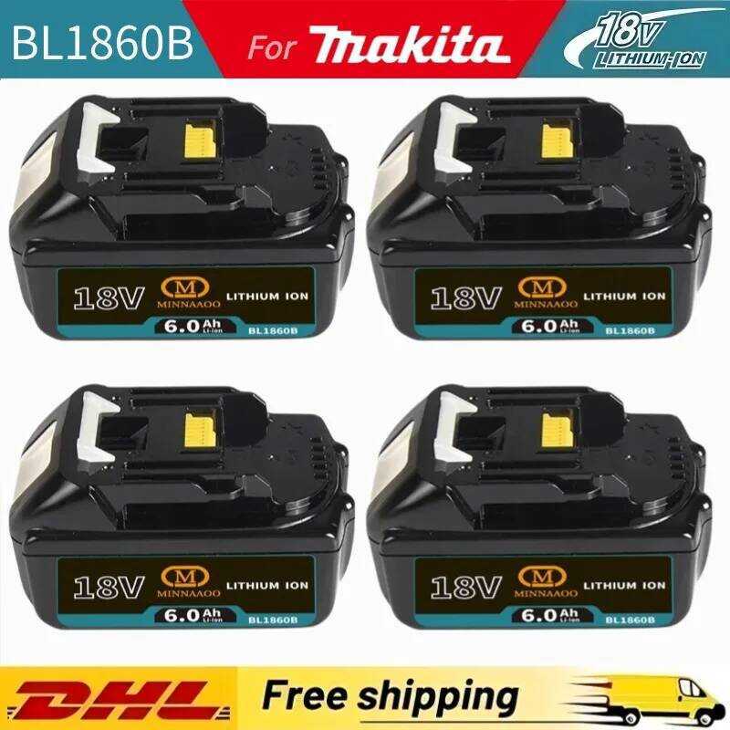 ของแท้สำหรับ 100% 18V 6.0Ah สำหรับแบตเตอรี่เครื่องมือไฟฟ้า Makita BL1830 BL1830B BL1840 BL1840B BL18