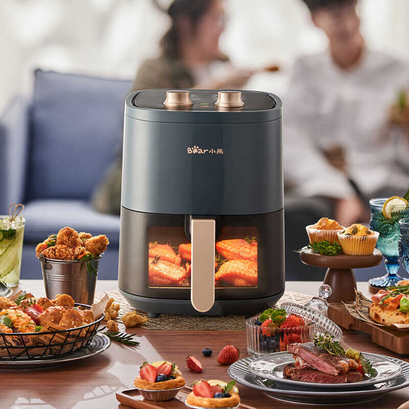 Bear/Bear QZG-E12Z6 ครัวเรือนขนาดใหญ่ความจุ 4.5L มัลติฟังก์ชั่นสมาร์ท Less Oil Air Fryer