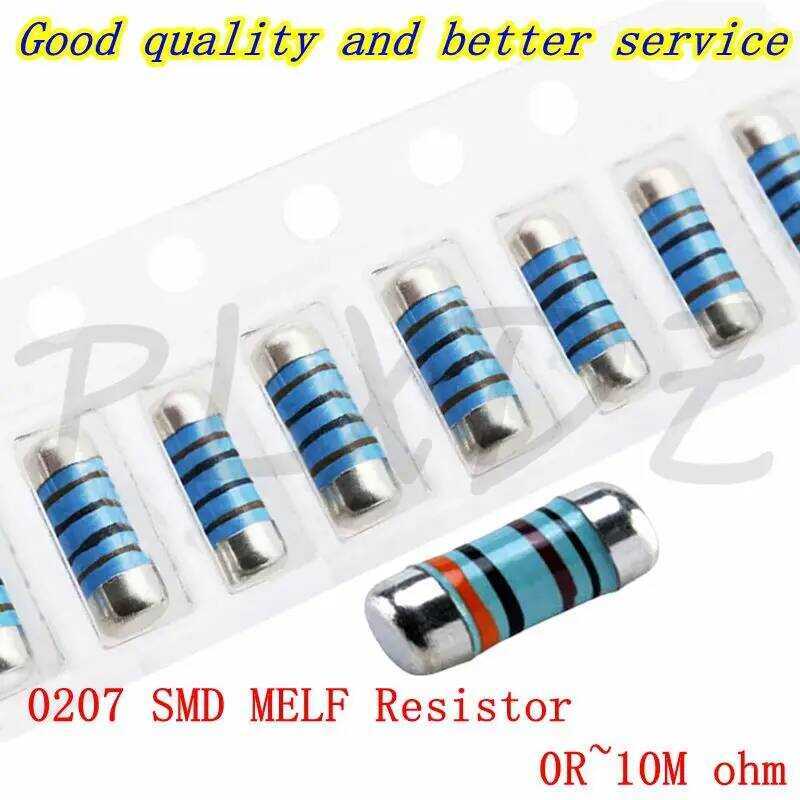 ชิ้น 100 0207 1% ตัวต้านทานเวเฟอร์ MELF 0R-10M 1R 2R 10R 33R 47R 100R 220R 470R 4.7K 6.8K 1K 2K 3.3K