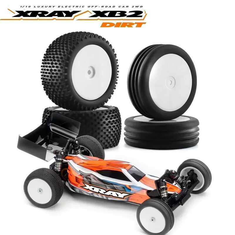 ▥ 4Pcs ของเล่นรถทนทานยาง 1/10 Off-Road Srx2 Srx4 Bandit ยางสําหรับ Tekno Eb410 Yokomo Yz4 RC Cr