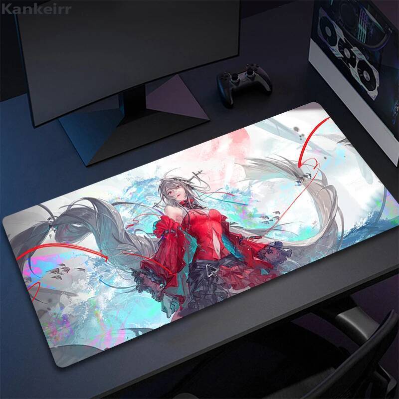 XXL ขนาดใหญ่ Arknights Gabinete แผ่นรองเมาส์ HD Custom Gamer Home Mousepad Lockrand เสื่อโต๊ะนุ่มยาง