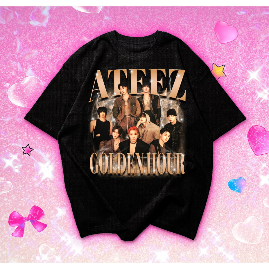 T-Shirt  เสื้อยืดอัลบั้ม Ateez Golden Hour, Ateez the World Ep.fin Will เสื้ออัลบั้ม, Ateez World T