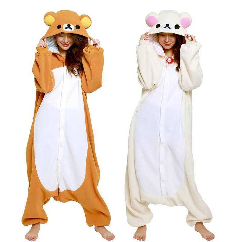 C Japanese Cute Cartoon Character Rilakkuma Kigurumi Bear Sister Adult Anime Jumpsuit Paja Kawaii A