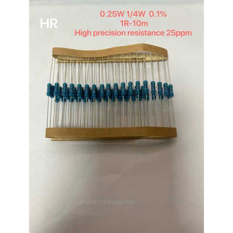 ชิ้น 10 ตัวต้านทานความแม่นยำสูง 1/4W 0.25W 10K 1R 2R 2.2R 2.5R 249K 49.9RA ความแม่นยำ 0.1% ในหนึ่งพั