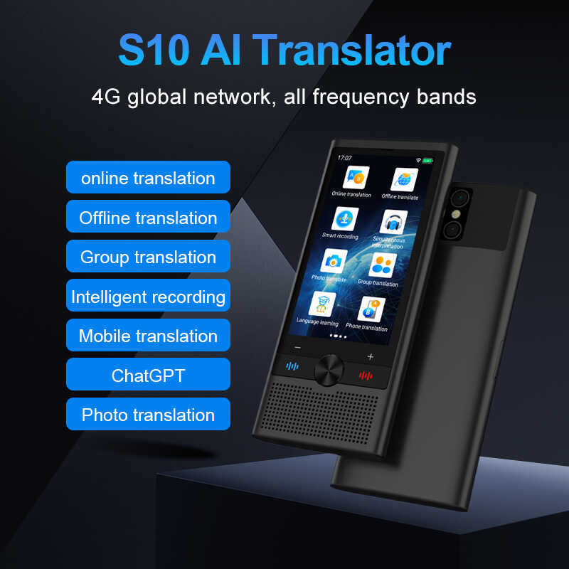 S10 สไตล์ใหม่สมาร์ท 4G Group Translator Offline Photo เครื่องแปลเสียงพร้อมกัน Overseas Travel Transl