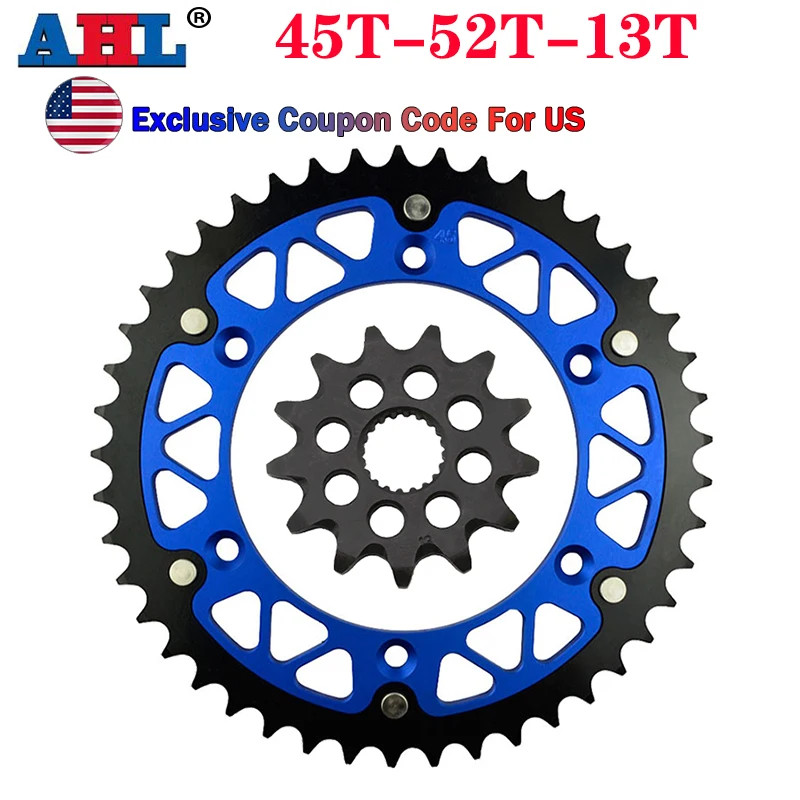 Motorcycle 45T~52T 13T Front & Rear Sprocket For YAMAHA YZ125T YZ125 T V W X Y Z A B D E WR250F WR2