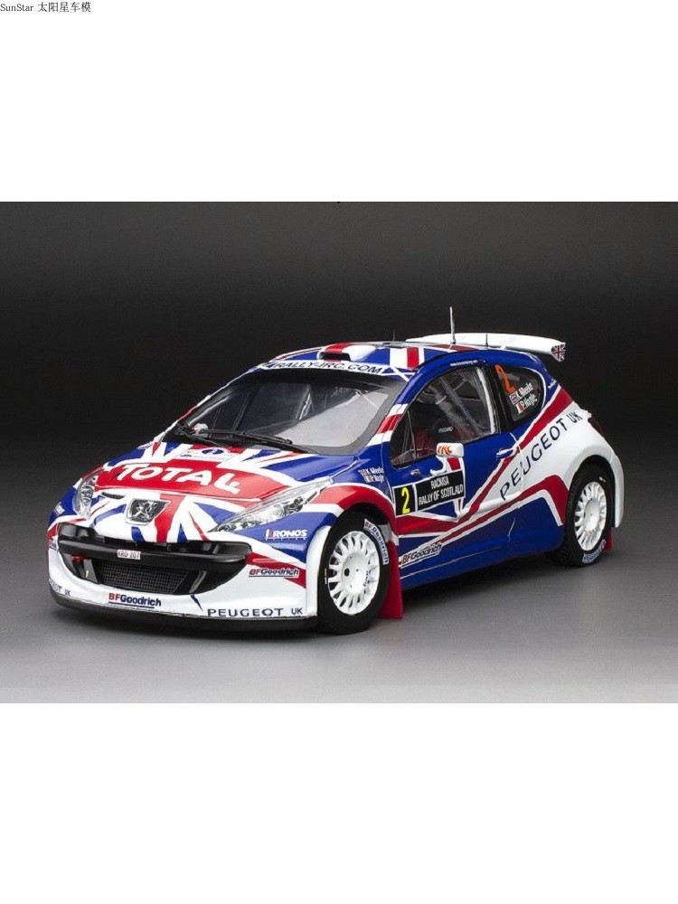 โมเดลรถ SunStar SunStar 1/18 โลโก้ 207s2000 Rally Car