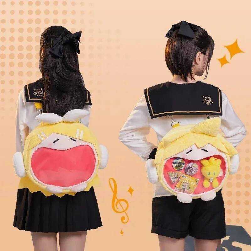 C Anime Crossbody Ache Bag Kagamine Rin Kawaii Decorate Kagamine Len Girl Large Capacity Storage Ba