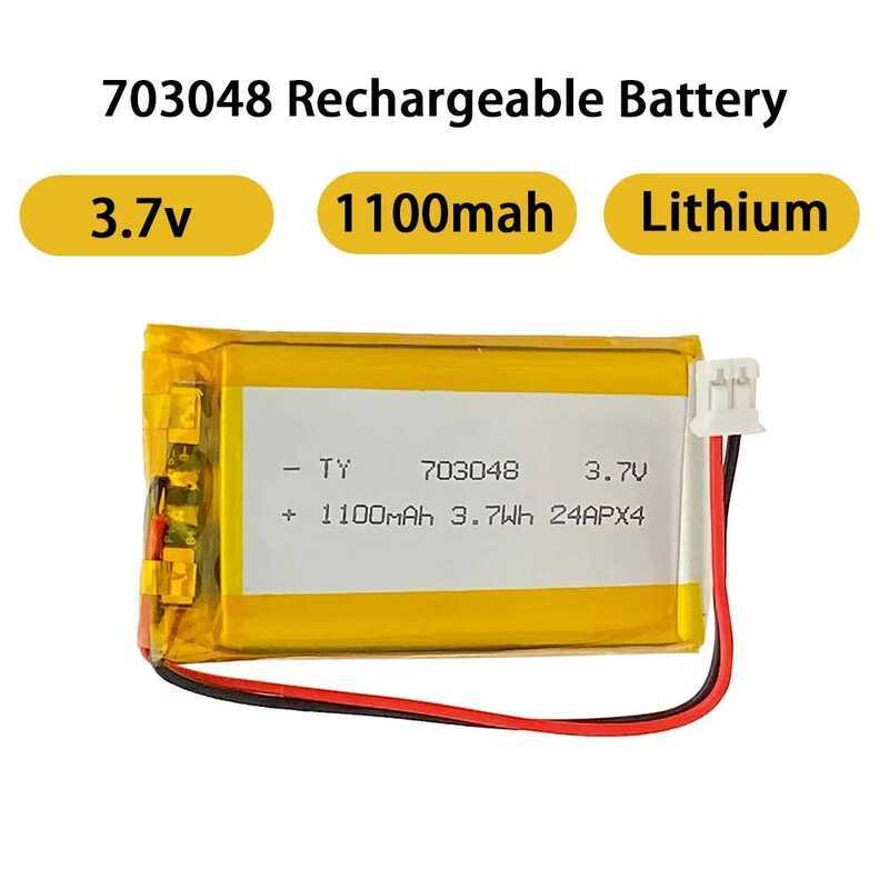 3.7V แบตเตอรี่ลิเธียมแบบชาร์จได้ 703048 1100mAh สำหรับเครื่องมือความงาม การศึกษาปฐมวัย แล็ปท็อป GPS