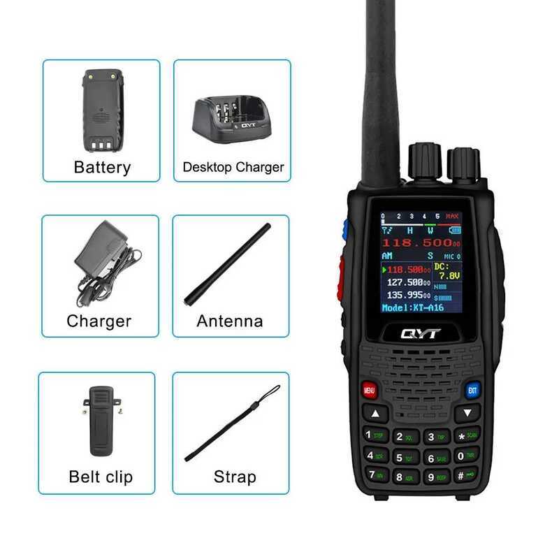 ▥ QYT Kt-A16 Air Band วิทยุ Tx118.000-136.999Mhz Rx108.000-136.999Mhz 6W 200 Channel มือถือส่ง