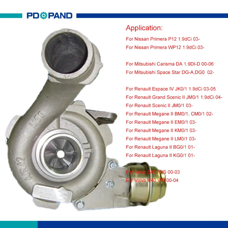 motor turbocharger part GT1749V for MITSUBISHI Carisma Space Star 1.9L F9Q MW30623801 708639-5010S