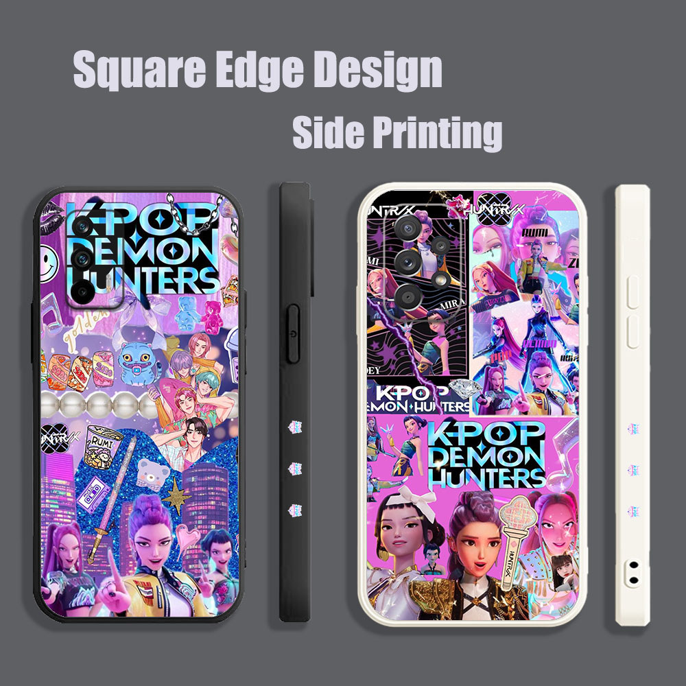 ปลอกสําหรับOPPO A71 F9 Pro Reno6 Z Reno5 A94 A8 A31 2020 A1K A7X Kpop Demon Huntersสีชมพูสุนทรียศาสต