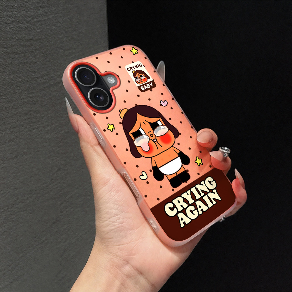 Crying Baby 2in1 สีส้ม Jelly สําหรับ Samsung Galaxy A06 A05 A05s A07 A03 A03s A04 A02s A04s A04e A02