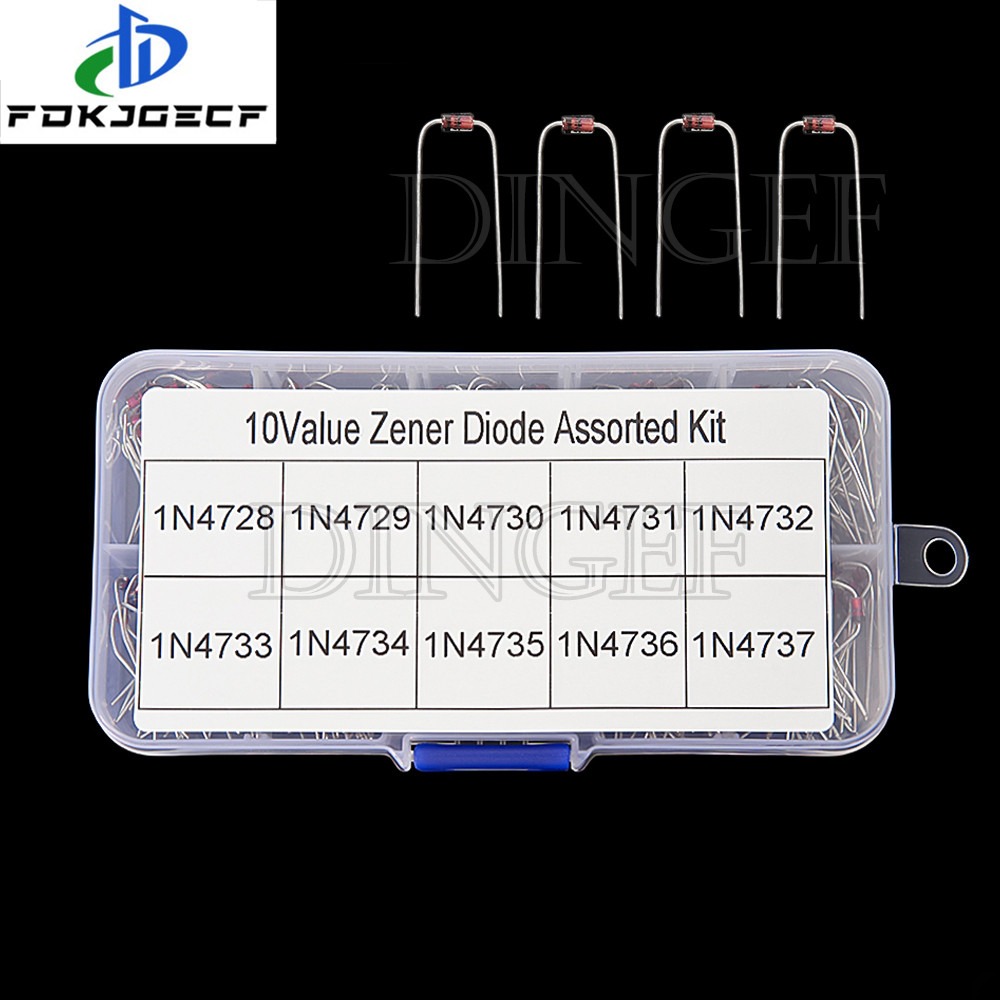 200 ชิ้น 1 วัตต์ Zener ไดโอด Assortment กล่องชุด 1N4728 1N4729 1N4730 1N4741 1N4732 1N4733 1N4733 1N