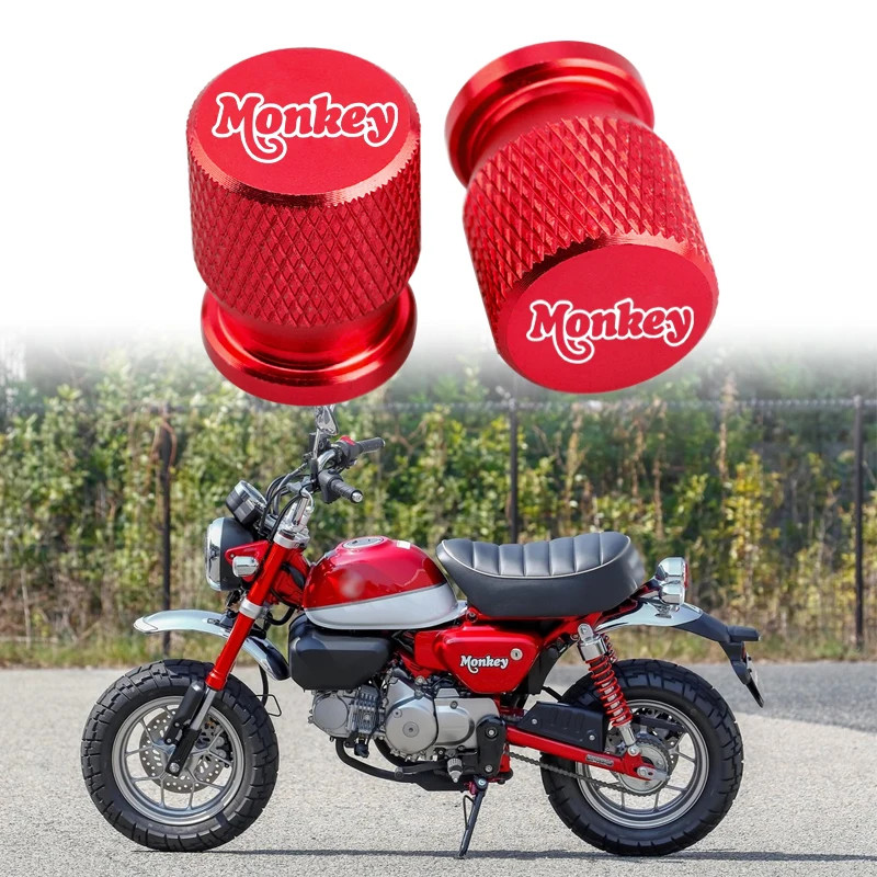 Logo Monkey Wheel CNC Airtight Tire Valve caps For Honda Monkey125 Monkey 125 Z125 Z-125 2018-2022