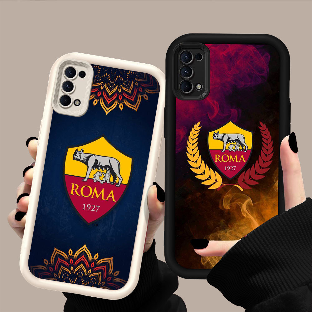 HK-23 FC Roma ปลอกกันกระแทกสําหรับซิลิโคนสีดําและสีขาว OPPO Realme Reno Find Narzo N63 A5i X3 6 4 5 