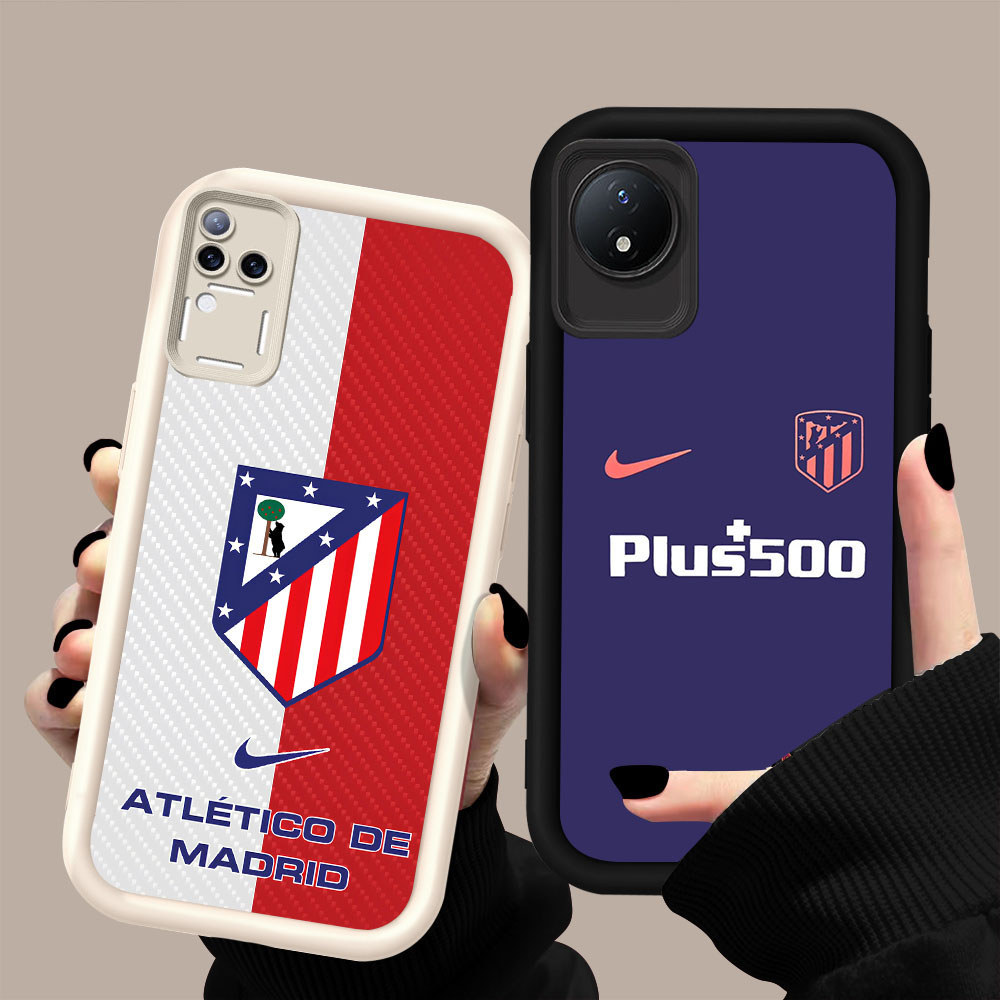 HK-6 Atletico Madrid ปลอกกันกระแทกสําหรับซิลิโคนสีดําและสีขาว VIVO V30 Y02a V30E V50 Y02 T4 Y02t Y29
